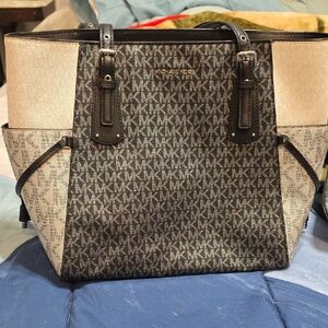 Michael Kors Black and Cream Signature Tote